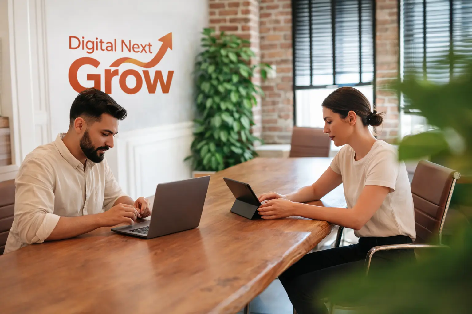 Equipo trabajando en una consultoría digital estratégica de Digital Next Grow