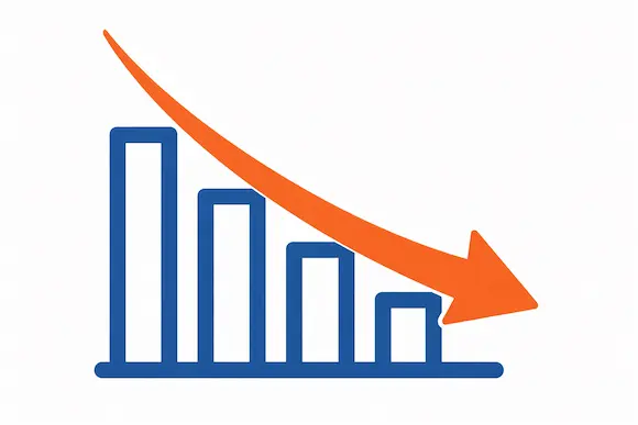 Icono de caída de posicionamiento por baja conversión